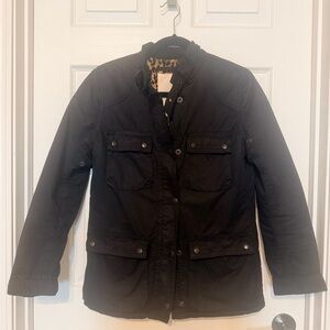 Denim & Supply Ralph Lauren Black Jacket with Leopard Print Lining